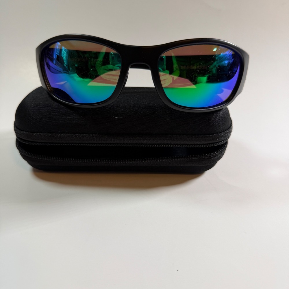 Rheos Bahias Floating Sunglasses Black Blue Mirror Polarized